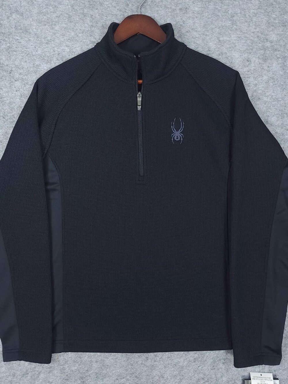 Spyder Half Zip Outbound Sweater Mens Medium Black Gorpcore Outdoor Pullover NWT
